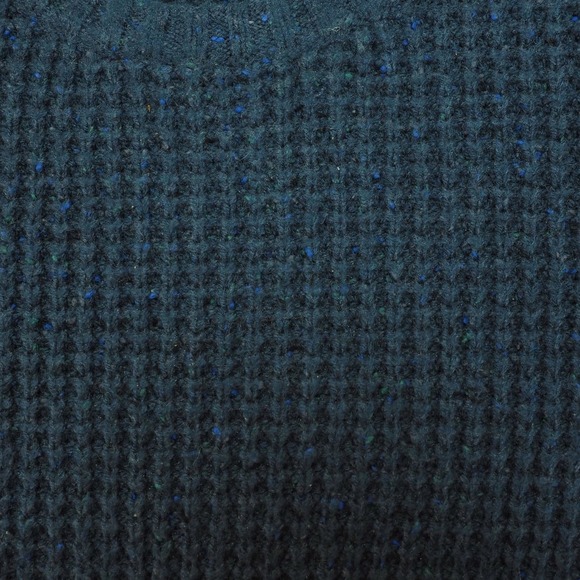 Eddie Bauer Pullover Sweater Mens XL Dark Blue Textured Wool Blend Waffle Knit - Picture 4 of 5